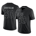 Blackjersey IN.Colts #60 Tanor Bortolini Player Black Reflective Limited Game Stitched Jerseys