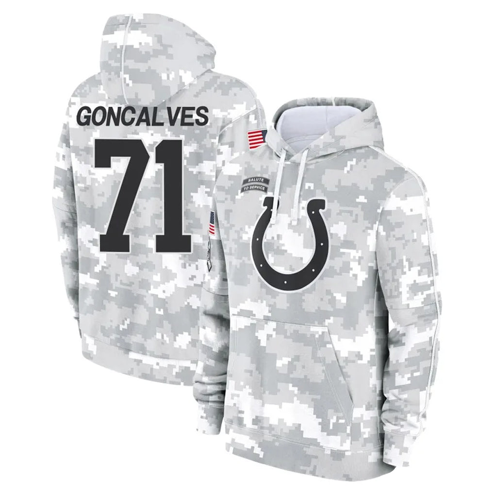 Blackjersey IN.Colts #71 Matt Goncalves Player Arctic Camo Salute to Service Hoodies Limited Game Stitched Jerseys