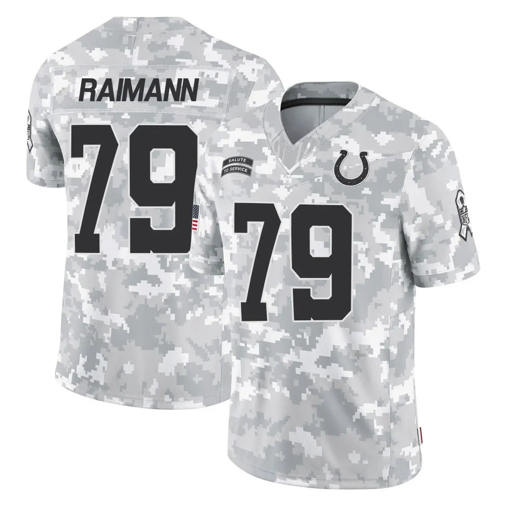 Blackjersey IN.Colts #79 Bernhard Raimann Player Arctic Camo Salute To Service Limited Game Stitched Jerseys