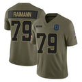 Blackjersey IN.Colts #79 Bernhard Raimann Player Olive Salute To Service Limited Game Stitched Jerseys