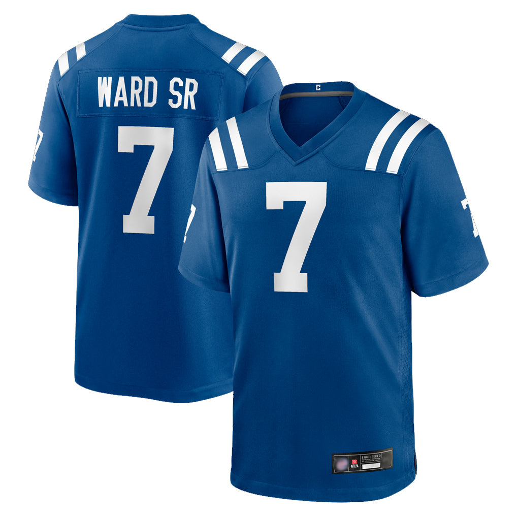 Blackjersey IN.Colts #7 Charvarius Ward Sr. Player Royal Limited Home Game Stitched Jerseys