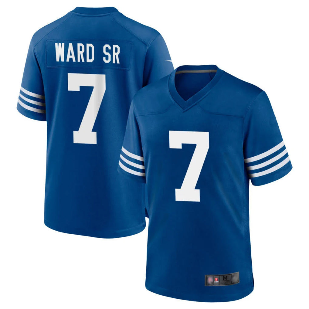 Blackjersey IN.Colts #7 Charvarius Ward Sr. Player Royal Limited Home Game Stitched Jerseys