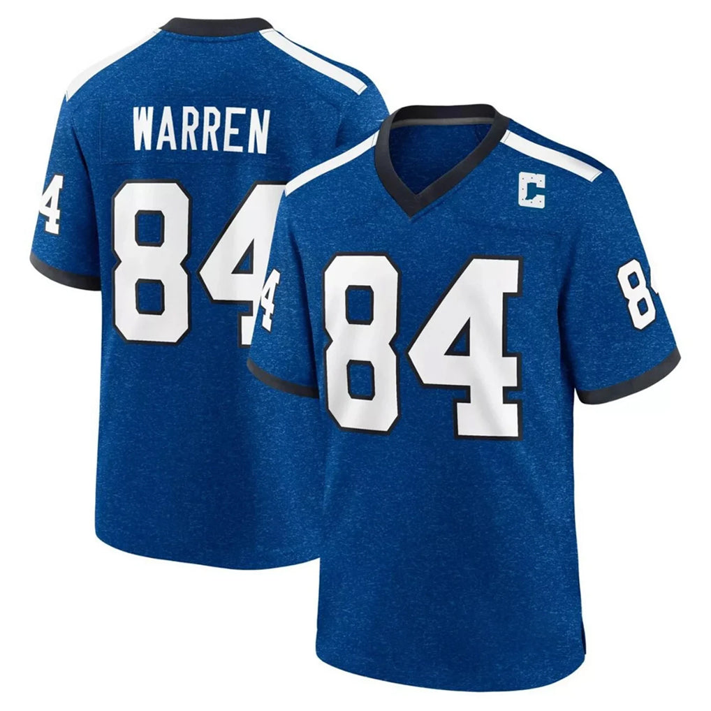 Blackjersey IN.Colts #84 Tyler Warren Player Royal Alternate Indiana Nights Home Game Stitched Jerseys