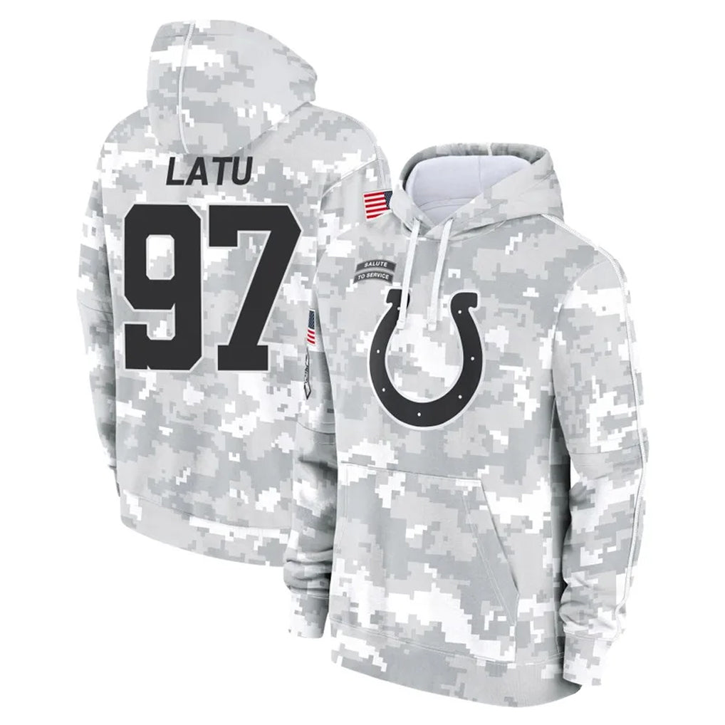 Blackjersey IN.Colts #97 Laiatu Latu Player Arctic Camo Salute to Service Hoodies Limited Game Stitched Jerseys