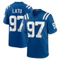 Blackjersey IN.Colts #97 Laiatu Latu Player Royal Home Game Stitched Jerseys