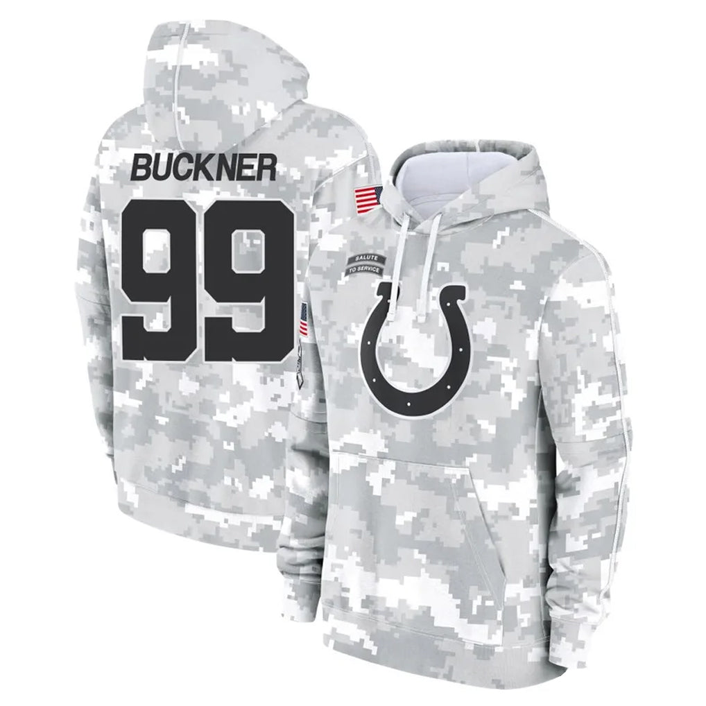 Blackjersey IN.Colts #99 DeForest Buckner Player Arctic Camo Salute to Service Hoodies Limited Game Stitched Jerseys