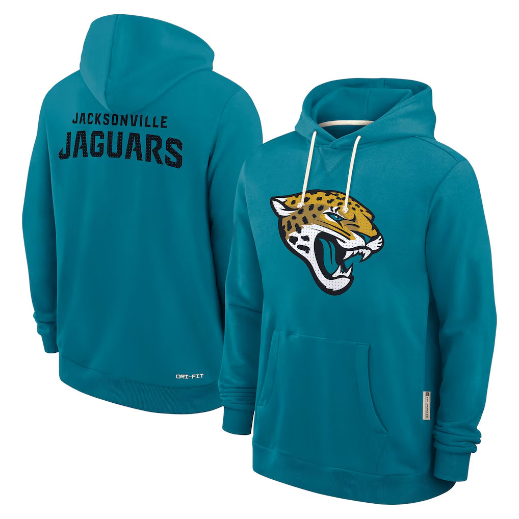 Blackjersey J.Jaguars Teal Home Game Pullover Hoodies Limited Blank Player Stitched Jerseys
