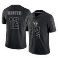 Blackjersey J.Jaguars #12 Travis Hunter Player Black Reflective Limited Game Stitched Jerseys