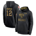 Blackjersey J.Jaguars #12 Travis Hunter Player Black Salute to Service Hoodies Limited Game Stitched Jerseys