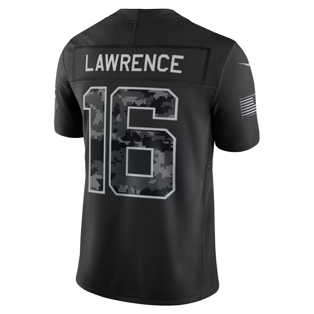 Blackjersey  J.Jaguars #16Trevor Lawrence Black 2026 Salute to Service Stitched Limited Jersey