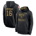 Blackjersey J.Jaguars #16 Trevor Lawrence Player Black Salute to Service Hoodies Limited Game Stitched Jerseys