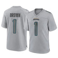Blackjersey J.Jaguars #1 Montaric Brown Player Gray Atmosphere Fashion Home Game Stitched Jerseys