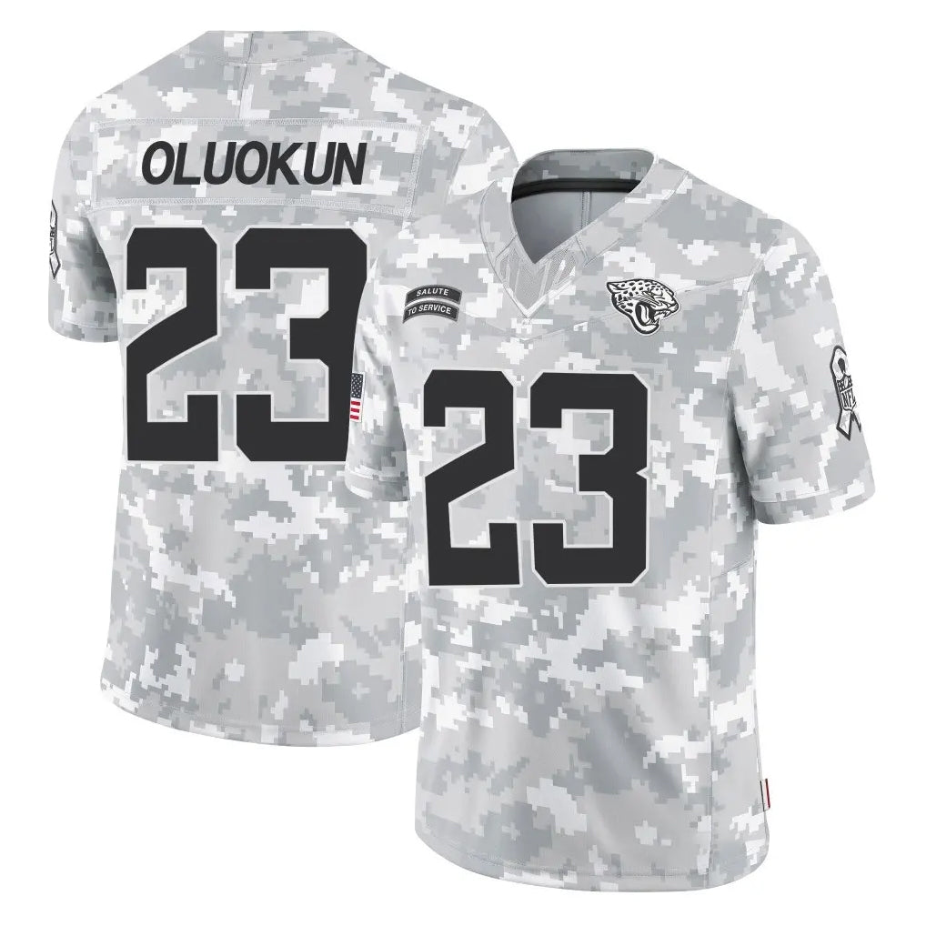 Blackjersey J.Jaguars #23 Foyesade Oluokun Player Arctic Camo Salute To Service Limited Game Stitched Jerseys