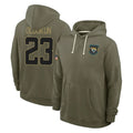 Blackjersey J.Jaguars #23 Foyesade Oluokun Player Olive Salute to Service Pullover Hoodies Limited Stitched Jerseys