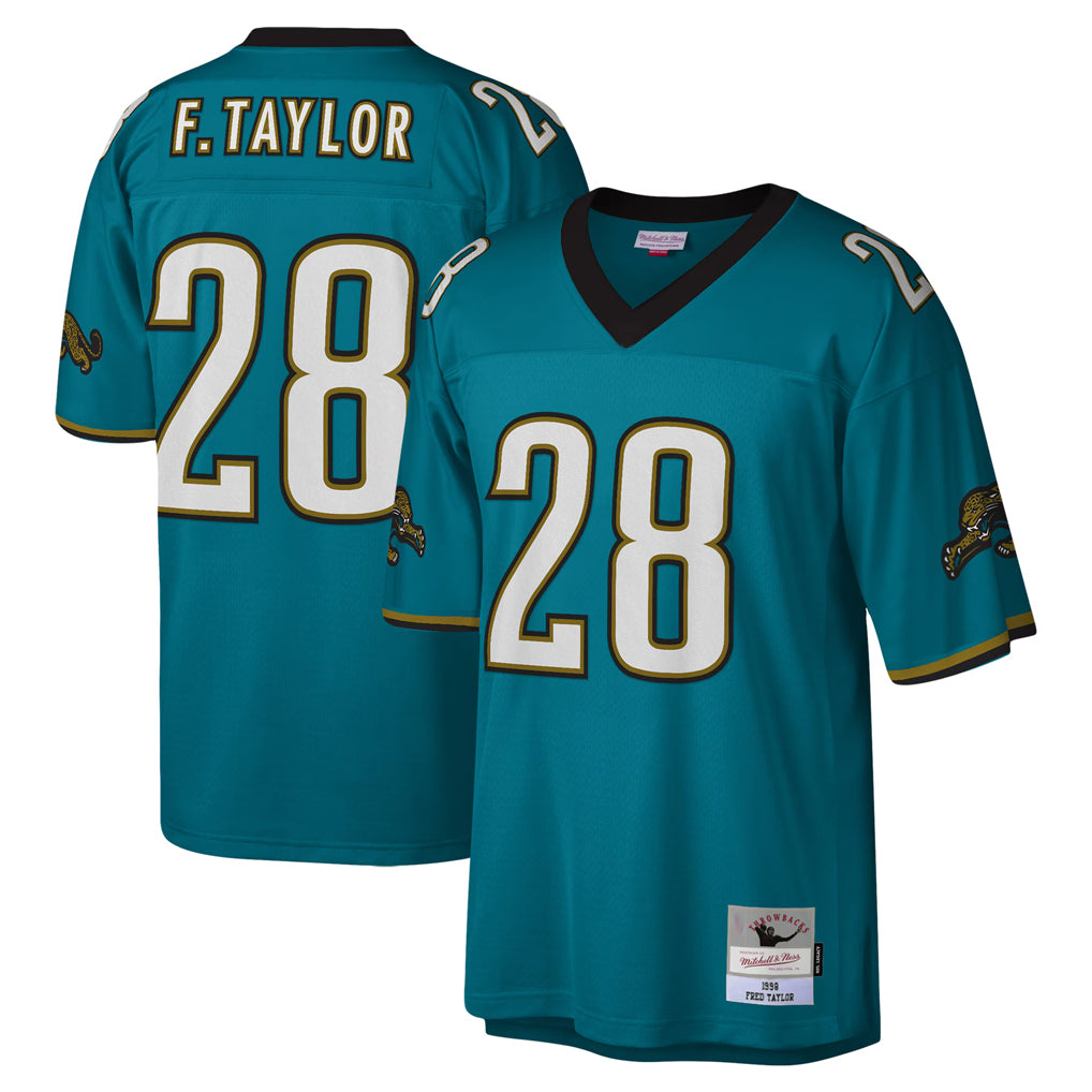 Blackjersey J.Jaguars #28 Fred Taylor?Player Teal Mitchell & Ness Legacy Home Game Stitched Jerseys
