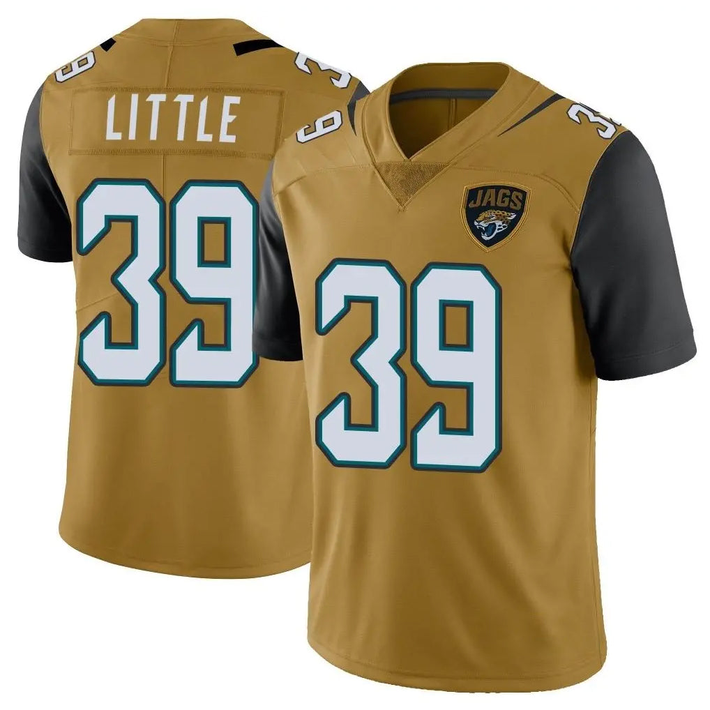 Blackjersey J.Jaguars #39 Cam Little Player Gold Vapor Limited Home Game Stitched Jerseys