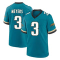Blackjersey J.Jaguars #3 Jakobi Meyers Player Teal Prowler Throwback Limited Home Game Stitched Jerseys