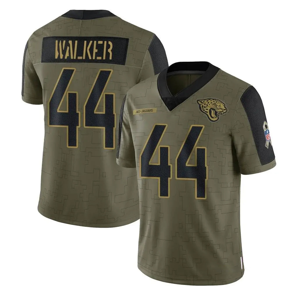 Blackjersey J.Jaguars #44 Travon Walker Player Olive Salute To Service Limited Game Stitched Jerseys