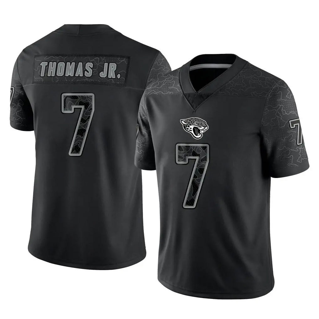 Blackjersey J.Jaguars #7 Brian Thomas Jr. Player Black Reflective Limited Game Stitched Jerseys