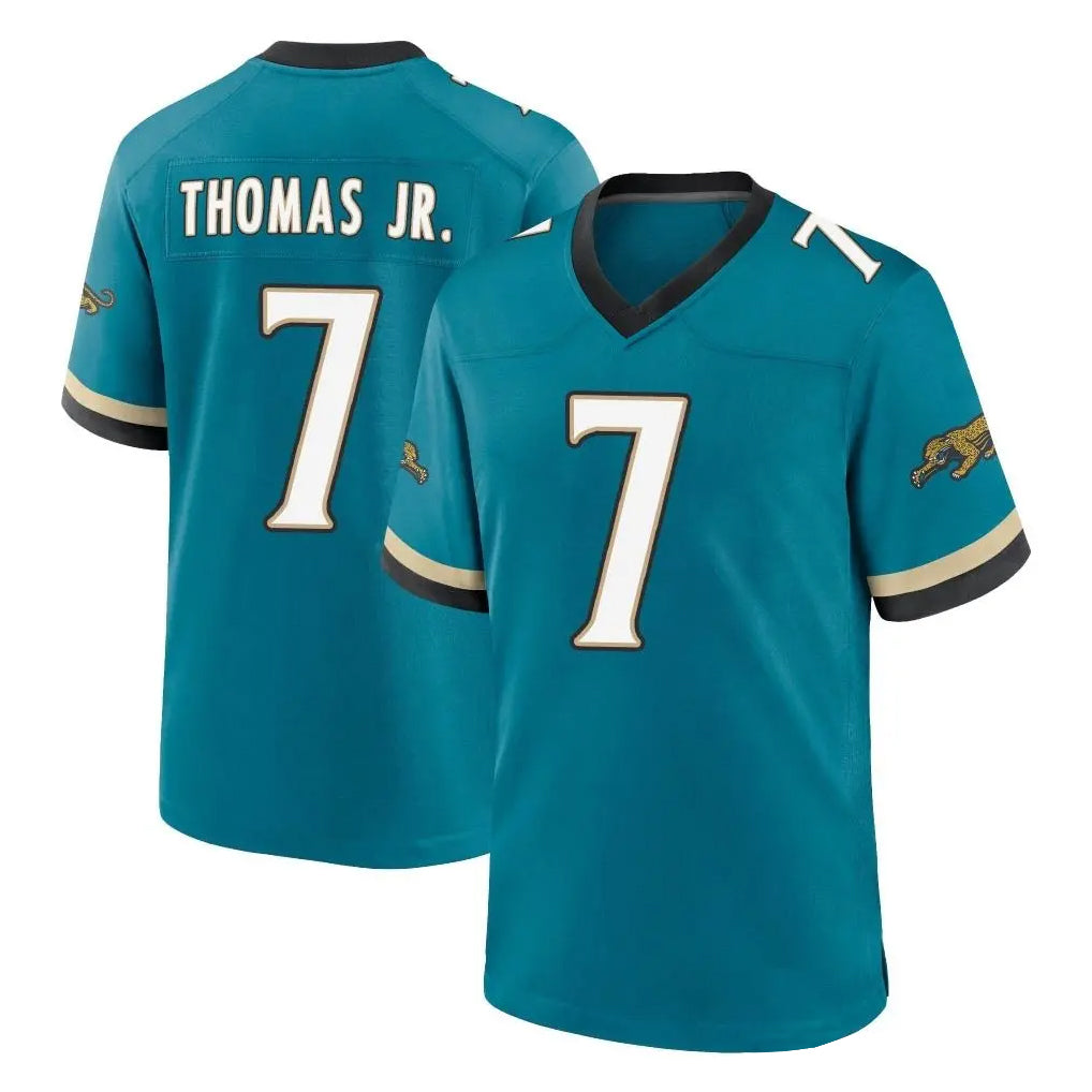 Blackjersey J.Jaguars #7 Brian Thomas Jr. Player Teal Prowler Throwback Limited Home Game Stitched Jerseys