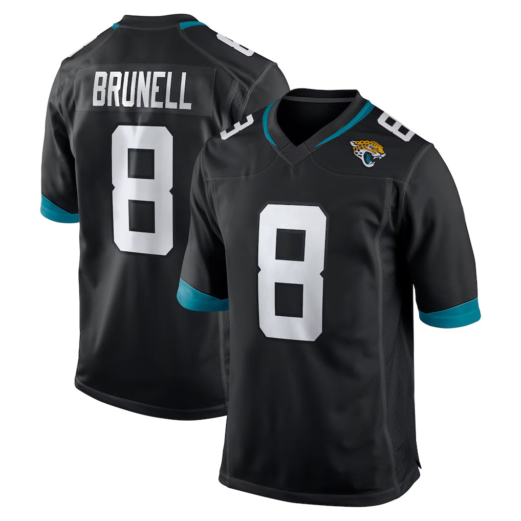 Blackjersey J.Jaguars #8 Mark Brunell?Player Black Home Game Stitched Jerseys