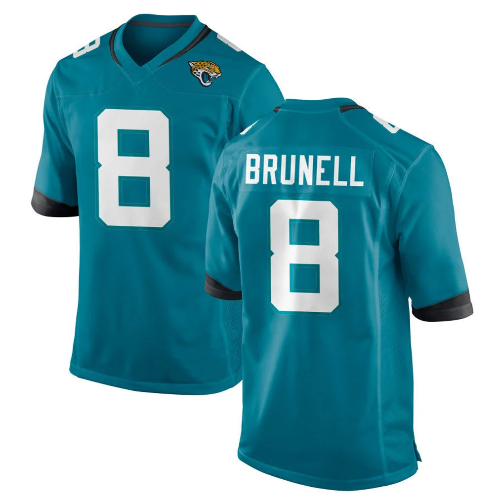 Blackjersey J.Jaguars #8 Mark Brunell?Player Teal Home Game Stitched Jerseys