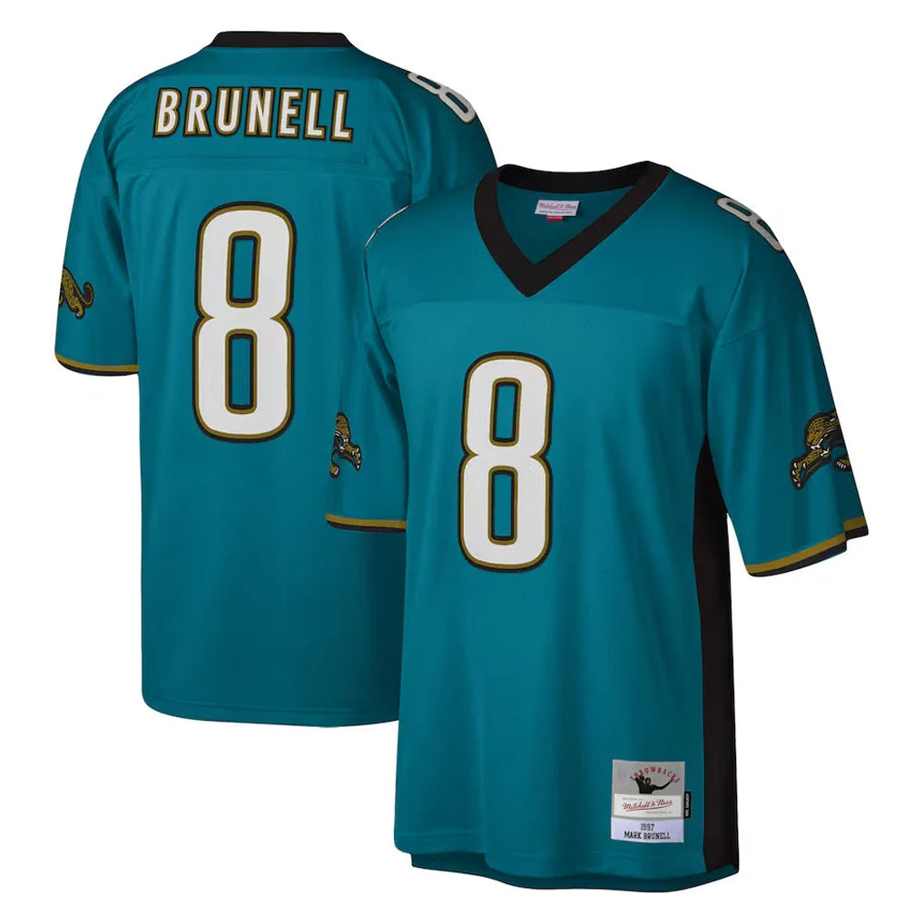 Blackjersey J.Jaguars #8 Mark Brunell?Player Teal Mitchell & Ness Legacy Home Game Stitched Jerseys