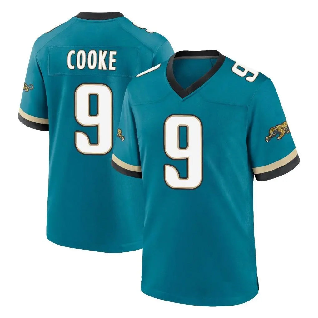 Blackjersey J.Jaguars #9 Logan Cooke Player Teal Prowler Throwback Limited Home Game Stitched Jerseys