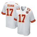 Blackjersey KC.Chiefs #17 Alohi Gilman Player White Home Game Stitched Jerseys