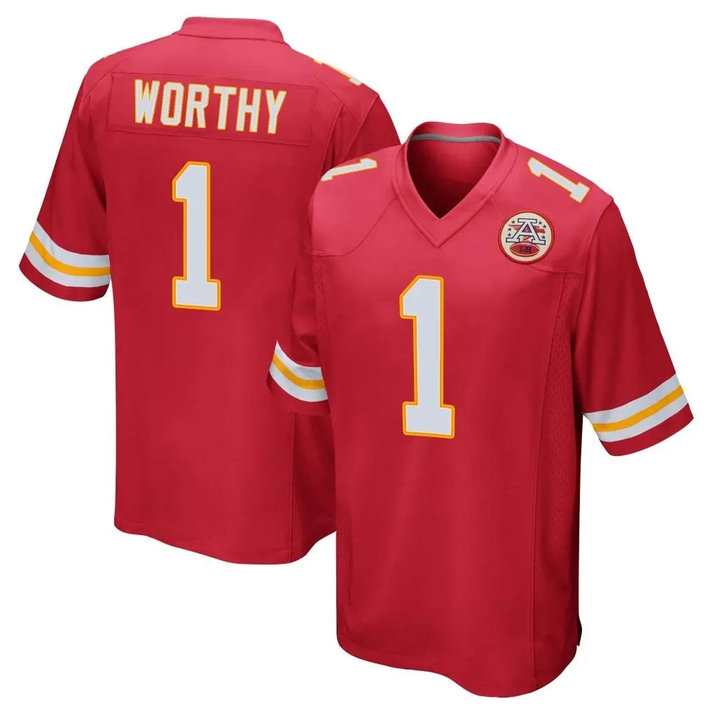 Blackjersey KC.Chiefs #1 Xavier Worthy Player Red Home Game Stitched Jerseys