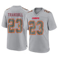 Blackjersey KC.Chiefs #23 Drue Tranquill Player Gray Atmosphere Fashion Game Stitched Jerseys