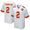 Blackjersey KC.Chiefs #2 Tyquan Thornton Player White Home Game Stitched Jerseys