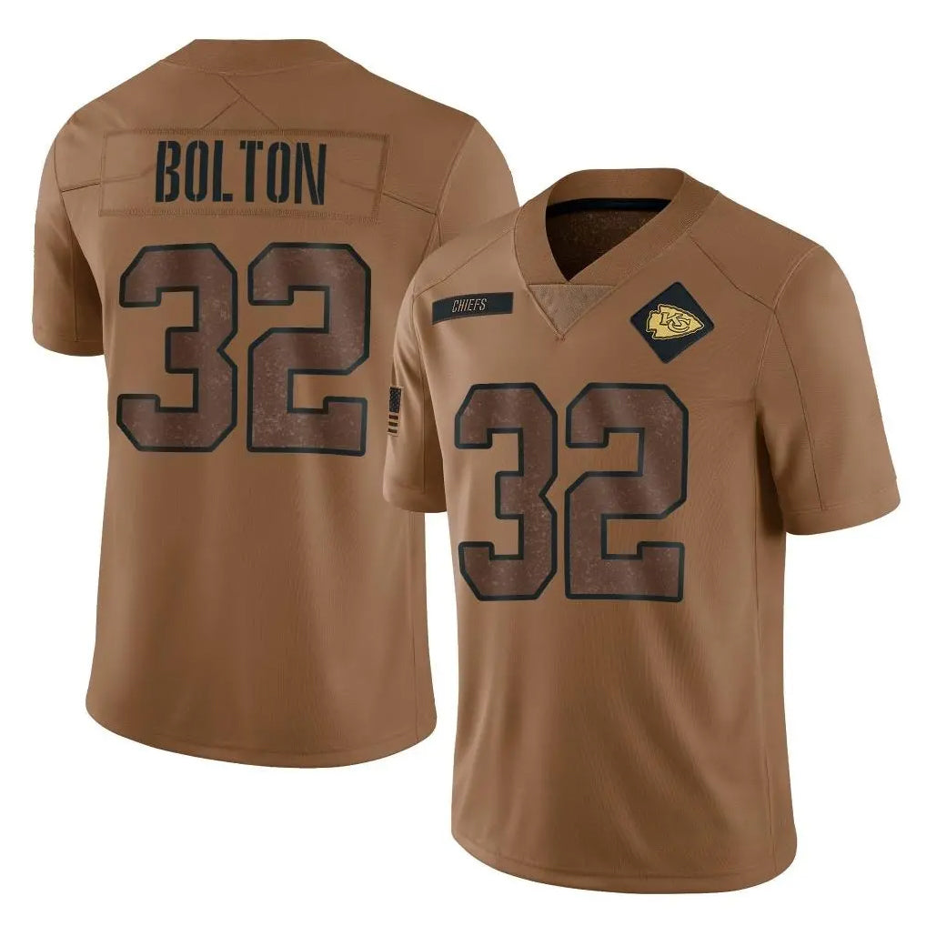 Blackjersey KC.Chiefs #32 Nick Bolton Player Brown Salute To Service Limited Stitched Jerseys