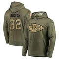 Blackjersey KC.Chiefs #32 Nick Bolton Player Olive Salute to Service Pullover Hoodies Home Game Stitched Jerseys