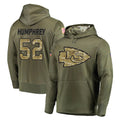 Blackjersey KC.Chiefs #52 Creed Humphrey Player Olive Salute to Service Pullover Hoodies Limited Stitched Jerseys