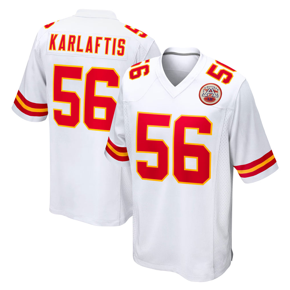 Blackjersey KC.Chiefs #56 George Karlaftis Player White Home Game Stitched Jerseys
