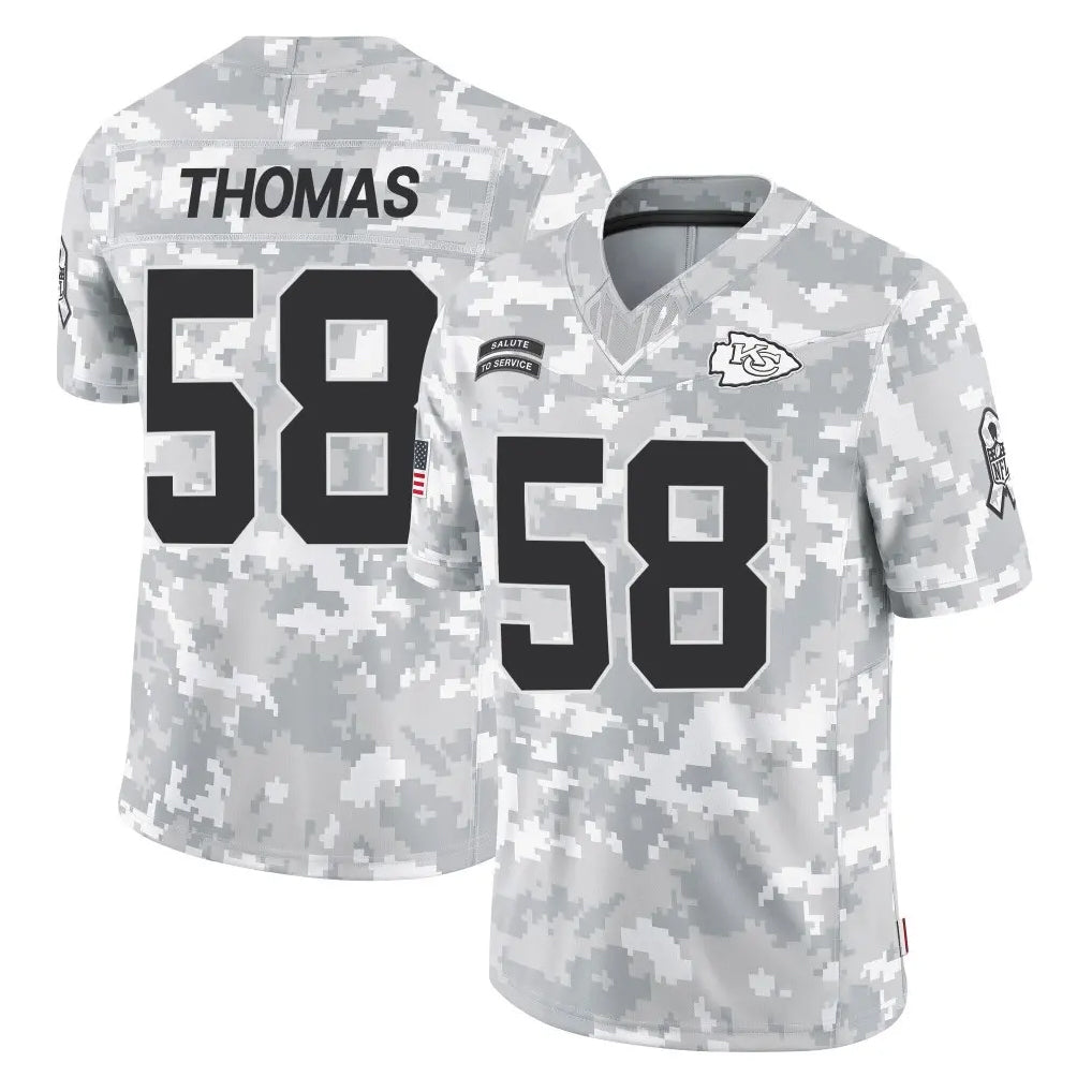 Blackjersey KC.Chiefs #58 Derrick Thomas Player Arctic Camo Salute To Service Limited Game Stitched Jerseys