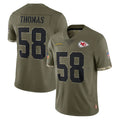 Blackjersey KC.Chiefs #58 Derrick Thomas Player Olive Salute To Service Limited Stitched Jerseys