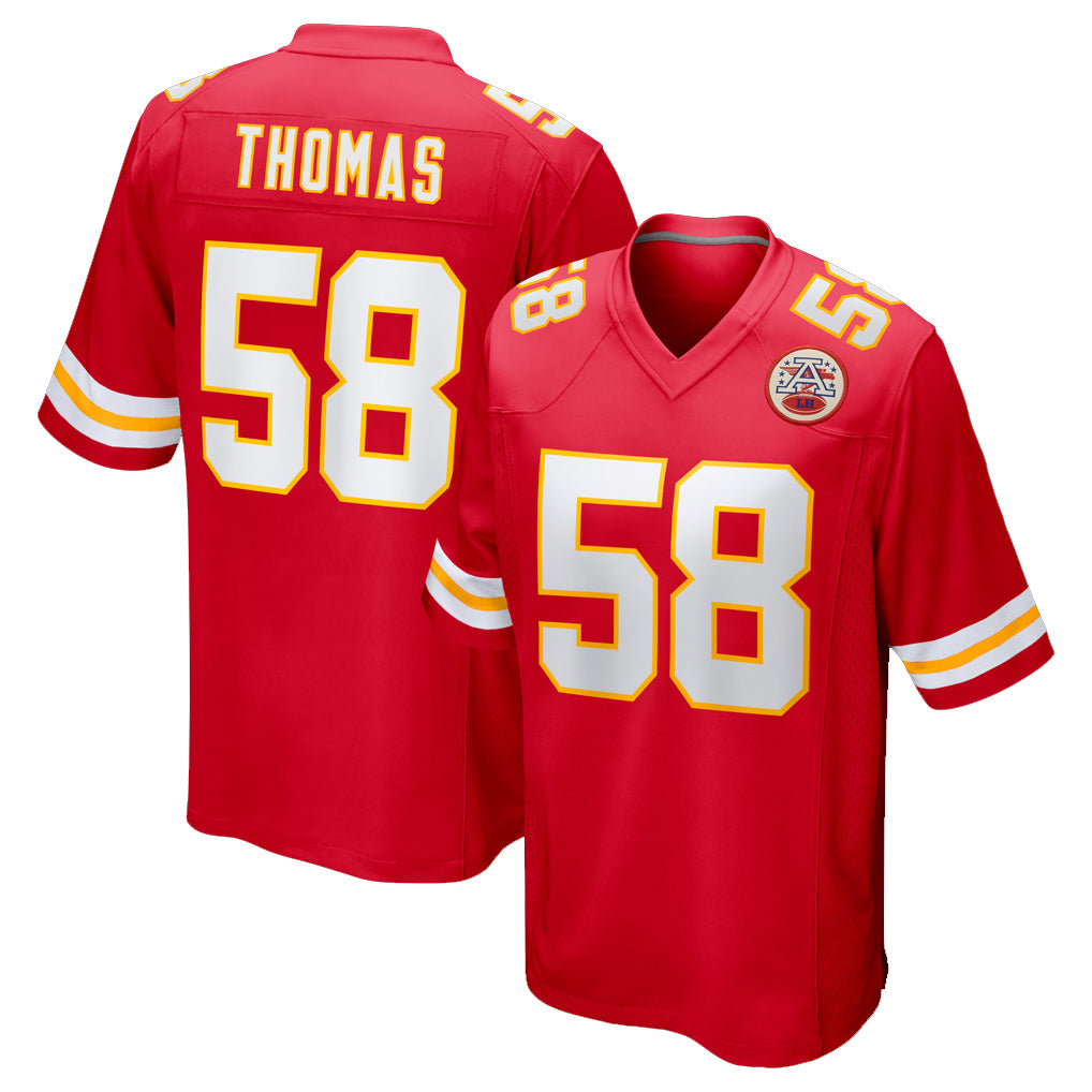 Blackjersey KC.Chiefs #58 Derrick Thomas Player Red Home Game Stitched Jerseys