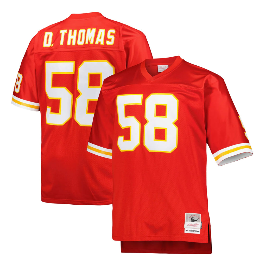 Blackjersey KC.Chiefs #58 Derrick Thomas Player Red Mitchell & Ness 1994 Throwback Retired Stitched Jerseys
