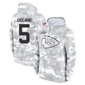 Blackjersey KC.Chiefs #5 Mansoor Delane Player Arctic Camo Salute to Service Hoodies Limited Game Stitched Jerseys