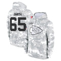 Blackjersey KC.Chiefs #65 Trey Smith Player Arctic Camo Salute to Service Hoodies Limited Game Stitched Jerseys