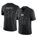 Blackjersey KC.Chiefs #65 Trey Smith Player Black Limited Reflective Game Stitched Jerseys