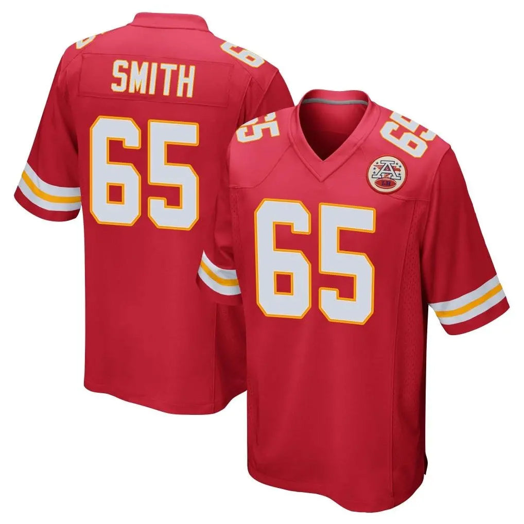 Blackjersey KC.Chiefs #65 Trey Smith Player Red Home Game Stitched Jerseys