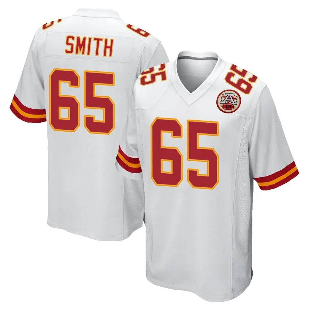 Blackjersey KC.Chiefs #65 Trey Smith Player White Home Game Stitched Jerseys