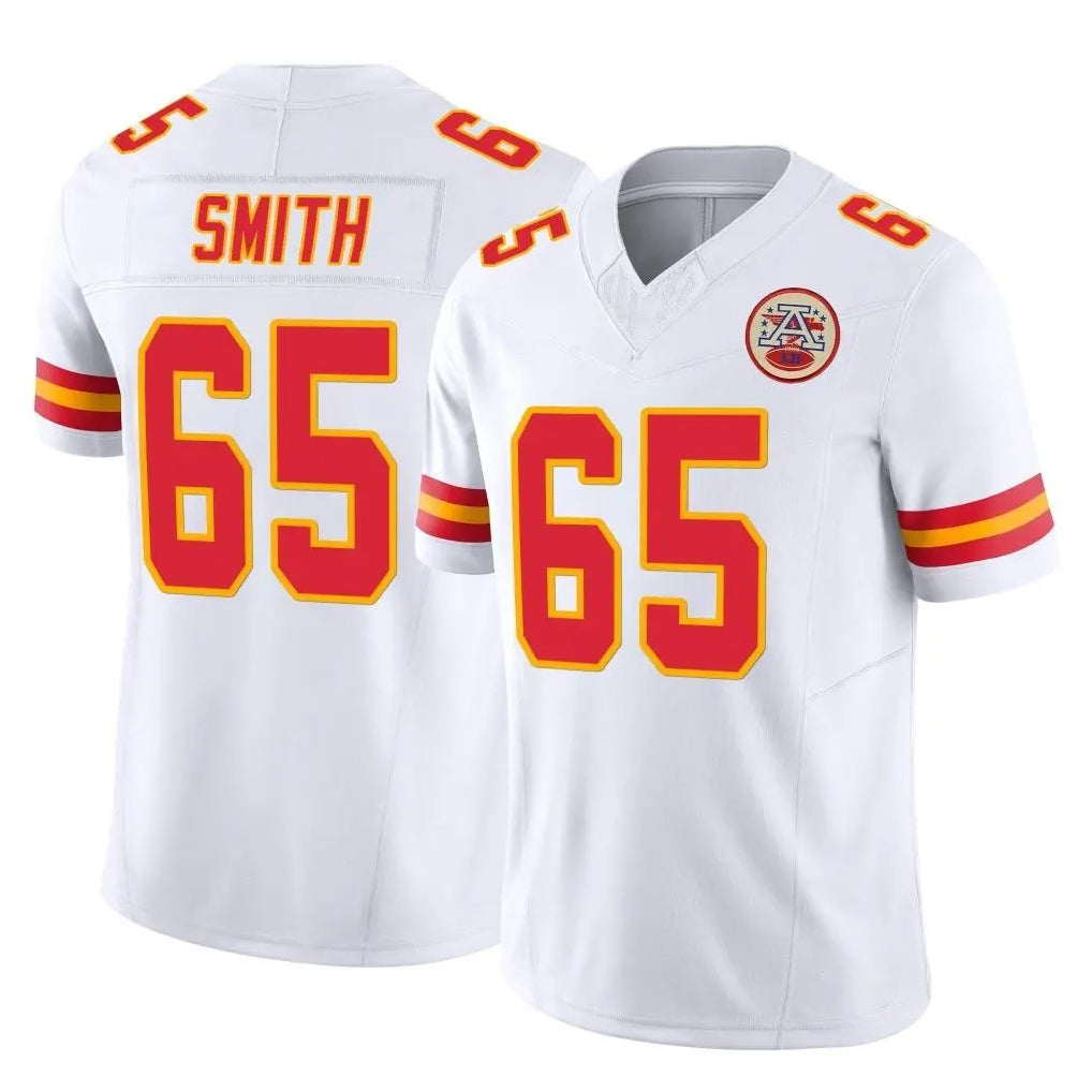 Blackjersey KC.Chiefs #65 Trey Smith Player White Limited Vapor F.U.S.E. Home Game Stitched Jerseys