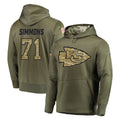 Blackjersey KC.Chiefs #71 Josh Simmons Player Olive Salute to Service Pullover Hoodies Home Game Stitched Jerseys