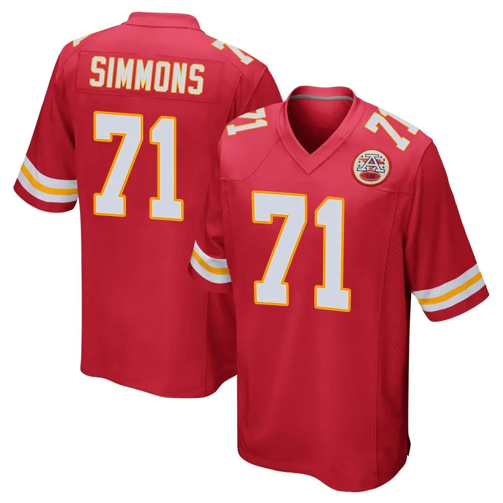 Blackjersey KC.Chiefs #71 Josh Simmons Player Red Home Game Stitched Jerseys