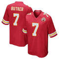 Blackjersey KC.Chiefs #7 Harrison Butker Player Red Home Game Stitched Jerseys
