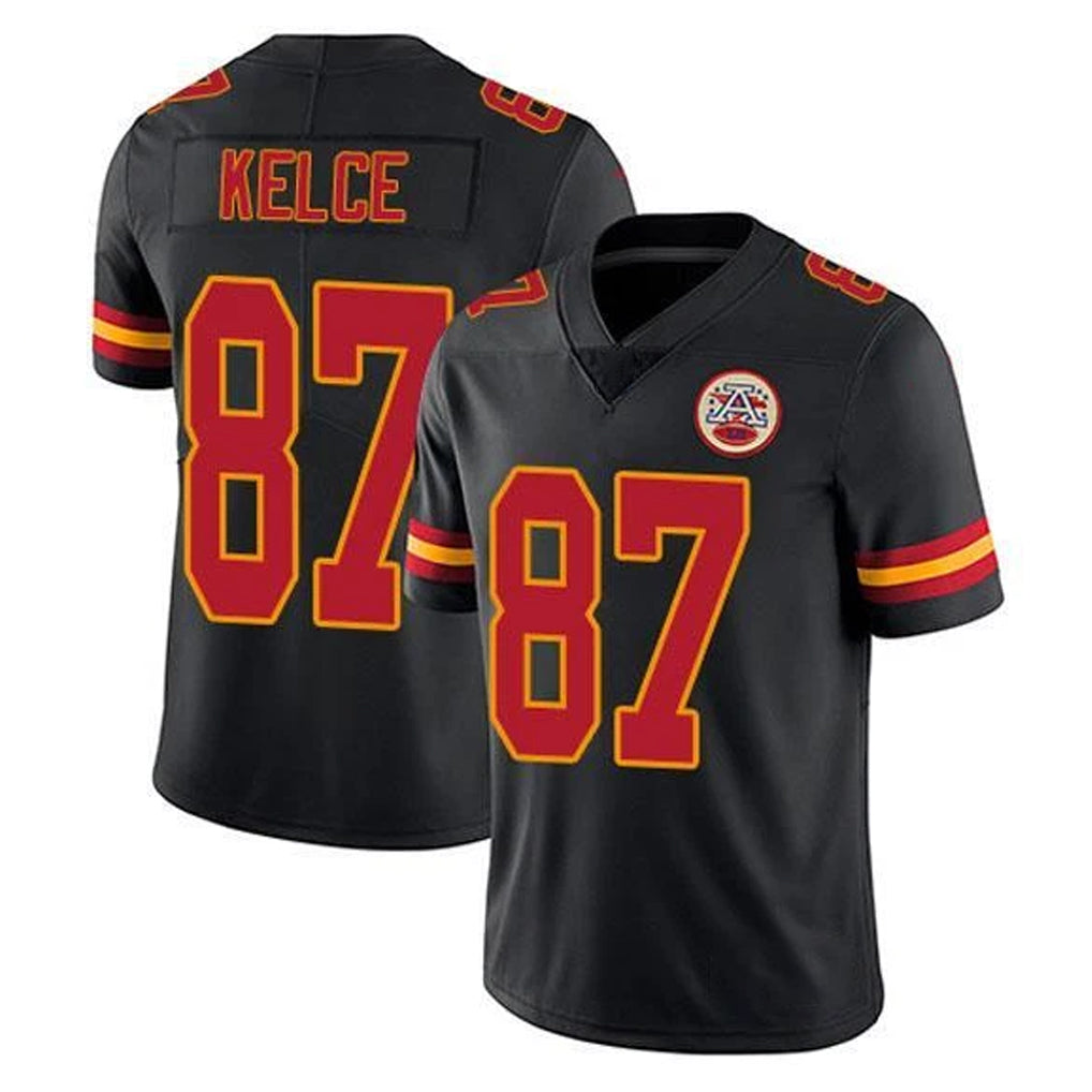 Blackjersey KC.Chiefs #87 Travis Kelce Player Black Limited Vapor Untouchable Home Game Stitched Jerseys